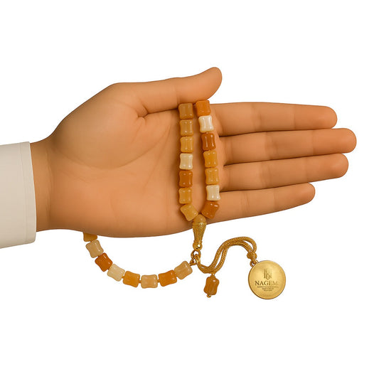 British Certified Natural Gems Jade Barrel shape Tasbeeh In Luxurious Box