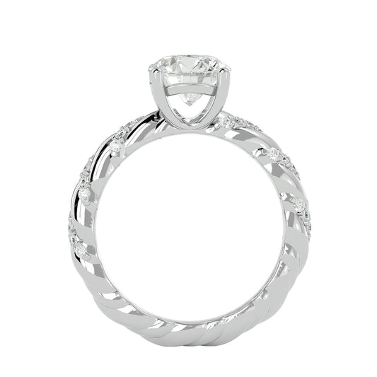 Lab Grown Round Diamond In White Gold Solitaire Ring