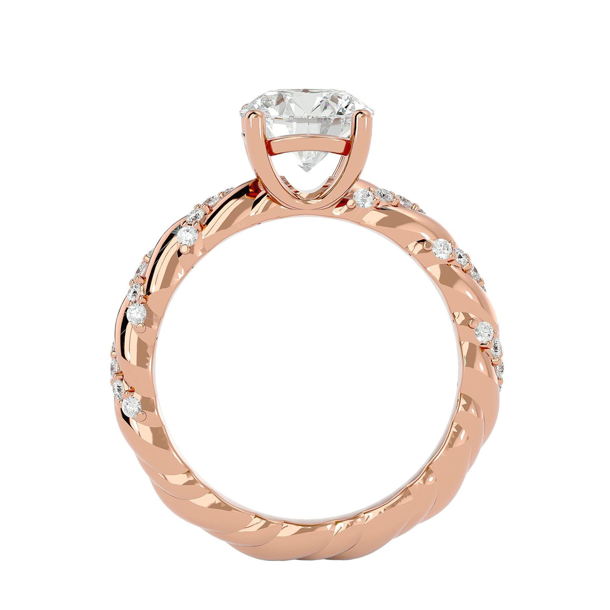 Lab Grown Round Diamond Solitaire Ring In Rose Gold