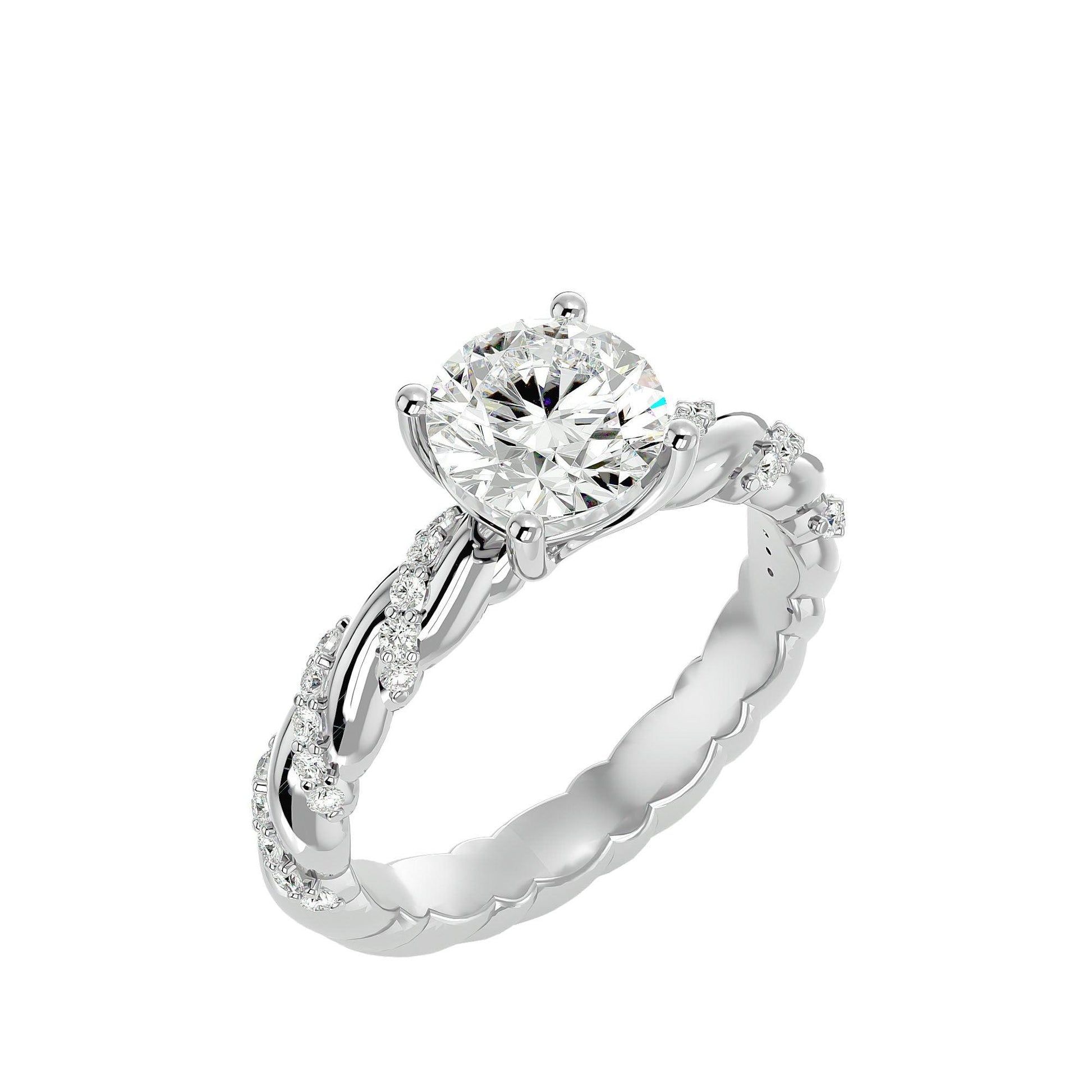 Lab Grown Round Diamond Solitaire Ring In Platinum