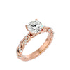 Lab Grown Round Diamond Solitaire Ring In Rose Gold