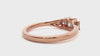 Lab Grown Princess Cut Diamond Three Stone Ring In Rose Gold