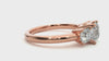 Lab Grown Emerald Cut Diamond Three Stone Ring In Rose Gold