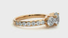 Lab Grown Round Cut Diamond Three Stone Ring In Yellow Gold