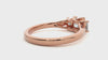 Beautiful Lab Grown Princess Cut Diamond Three Stone Ring In Rose Gold