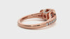 Lab Grown Round Diamond Halo Ring In Rose Gold Triple Accents