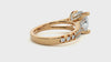 Artisanal Adorned Lab Grown Oval Diamond Halo Ring In Yellow Gold