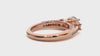 Lab Grown Round Cut Diamond Three Stone Ring In Rose Gold