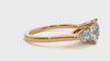 Lab Grown Round Cut Diamond Three Stone Ring In Yellow Gold