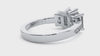 Lab Grown Emerald Cut Diamond In White Gold Three Stone Ring