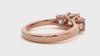 Lab Grown Cushion Cut Diamond Three Stone Ring In Rose Gold