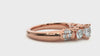 Lab Grown Round Cut Trio Diamond Ring In Rose Gold