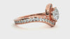 Lab Grown Round Cut Diamond Halo Ring In Rose Gold