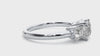 Lab Grown Emerald Cut Diamond In White Gold Three Stone Ring