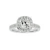 Lab Grown Cushion Cut Diamond Halo Ring In Platinum