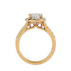 Lab Grown Cushion Cut Diamond Halo Ring In Yellow Gold