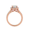 Lab Grown Cushion Cut Diamond Halo Ring In Rose Gold