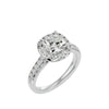 Lab Grown Cushion Cut Diamond Halo Ring In Platinum