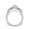 Lab Grown Round Cut Diamond In White Gold Three Stone Ring